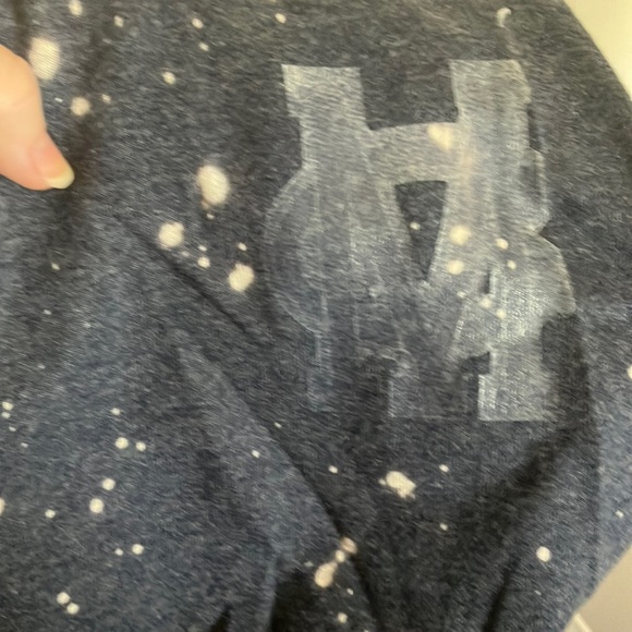 “Baseball Mom” Bleached Designed Jerzees NuBlend Hoodie in Dark Gray - Picture 7 of 7